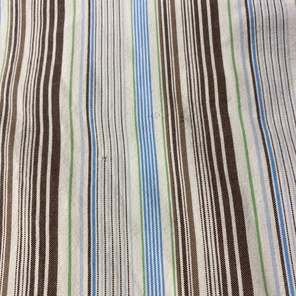 Eddie Bauer Shirt Men XXL White Brown Green Blue Striped Button Down Outdoors - Picture 13 of 13